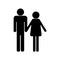 Black icon of a family white background vector