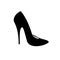 Black icon of fashionable women`s high heel shoes