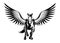 Black icon of flying pegasus.