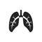 Black Icon lungs. Simple  illustration on white background