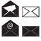 Black icon mail message. Raster