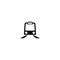 Black icon of traveling train sign. Vector illustration eps 10