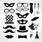 Black Icons Carnival Isolated on White Background. Vector illustration. Fun Signs and Symbols