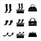 Black icons female bags and shoes