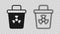 Black Infectious waste icon isolated on transparent background. Tank for collecting radioactive waste. Dumpster or