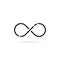 Black infinity logo like unlimited icon