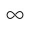 Black infinity symbol icon. Concept of infinite, limitless and endless.