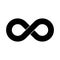 Black infinity symbol icon. Simple flat vector design element