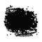 Black ink blots with drops,Ink blots. Abstract shapes, frames with black brushstroke grunge texture. Isolated border set