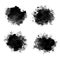 Black ink drops watercolor abstract splatters design