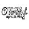 Black ink lettering - chernobyl, april 26, 1986