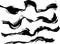 Black ink vector brush strokes. Vector illustration. Grunge freehand wave texture.