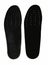 Black insoles for shoes on white background.