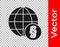 Black International law icon isolated on transparent background. Global law logo. Legal justice verdict world. Vector