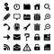 Black internet icons set