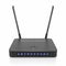 Black internet router WI-Fi with brightening pictograms isolated on white background 3d