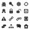 Black Internet and web site icons