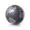 Black iron globe 3D illustration North and South America map