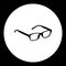 Black isolated eye glasses symbol simple icon eps10