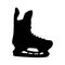 Black isolated silhouette of skates. Vector illustration of hockey equipment on a white background.