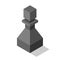 Black isometric pawn isolated