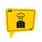 Black Italian cook icon isolated on white background. Yellow speech bubble symbol. Vector