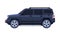 Black Jeep Car, Government or Presidential Off Road Vehicle, Luxury Business Transportation, Side View Flat Vector