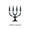 black jewish candles isolated vector icon. simple element illustration from religion concept vector icons. jewish candles editable