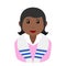 Black Jewish Girl Avatar Flat Icon on White