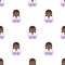 Black Jewish Girl Avatar Seamless Pattern