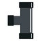 Black joint T pipe connection icon isolated