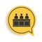 Black Jurors icon isolated on white background. Yellow speech bubble symbol. Vector