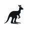 Black Kangaroo Silhouette On White Background: Clean Design With American Iconography