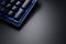 Black keyboard on the dark office desk