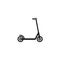Black kick scooter or balance bike icon. Flat push scooter isolated on white