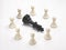 Black king chess dies in a group of pawn chess for business concept -  Unity is strength, strategy, Leader, Power, Success,