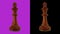 Black king chess piece chromakey 360 degree rotation