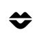 Black kiss lip icon. Symbol, logo illustration - Vector