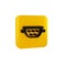 Black Kitchen colander icon isolated on transparent background. Cooking utensil. Cutlery sign. Yellow square button.