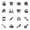 Black kitchen gadgets and equipment icons