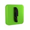 Black Knife icon isolated on transparent background. Cutlery symbol. Green square button.