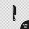 Black Knife icon isolated on transparent background. Cutlery symbol. Vector