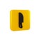 Black Knife icon isolated on transparent background. Cutlery symbol. Yellow square button.