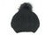 Black Knitted Wool Winter Ski Hat with Pom Pom