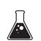 Black laboratory glass on white background. Test tube icon for your web site design, logo, app, UI. Test tube symbol