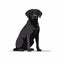Black Labrador Dog In Flat Style: Quiet Contemplation And Energy-filled Illustrations