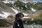 Black Labrador Retriever at Heather Meadows area in Mt. Baker National Recreation Area of Washington State