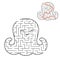 Black labyrinth cute baby octopus. Kids worksheets. Activity page. Game puzzle for children. Marine life. Maze conundrum. Vector