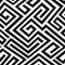 Black labyrinth seamless pattern