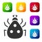 Black Ladybug icon isolated on white background. Set icons in color square buttons. Vector